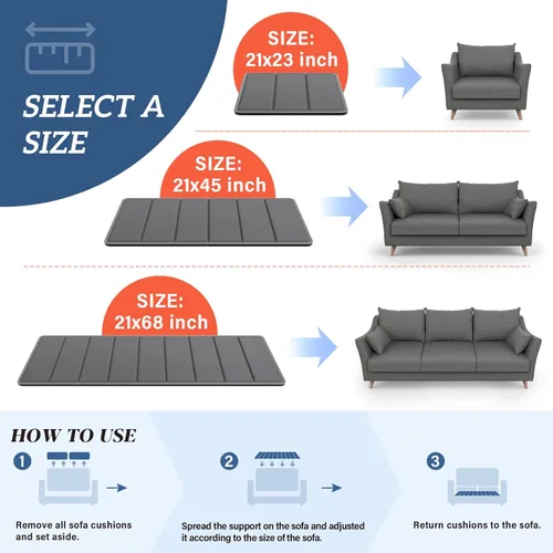 Vista 5 de Jin&Bao Soporte de cojín de sofá para flacidez, cojín de sofá de madera maciza resistente, soporte de 21 a 45 pulgadas para sofá biplaza, soporte