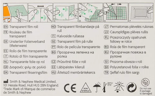 Vista 4 de Smith & Nephew Flexifix Opsite rollo de película transparente 4 pulgadas x 10.9 yardas–Modelo 66000041