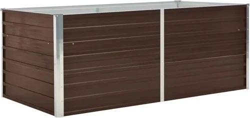 Vista 26 de vidaXL Jardín elevado de acero galvanizado, maceta de jardín rectangular para flores y macetas, cama de flores elevada sin fondo, resistente a