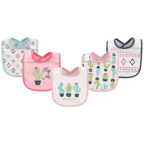 Vista 83 de Hudson Baby Baberos unisex de algodón para bebé, nube rosa, talla única (paquete de 2)