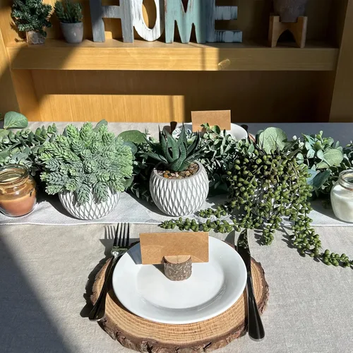 Vista 3 de Winlyn 3 piezas pequeñas de imitación plantas artificiales de aloe lúpulo de lúpulo, plantas suculentas en macetas geométricas de hormigón gris