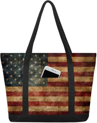 Vista 8 de Tote Bag Tote Bag for Women Reusable Grocery with Zipper Large Capacity for Activity