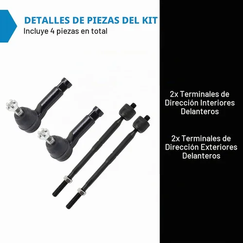 Vista 3 de TRQ Juego de varillas de acoplamiento delanteras interiores y exteriores, 4 piezas, compatible con Kia Soul 2014-2019 15-19 Soul EV