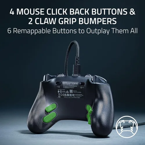 Vista 5 de Razer Wolverine V3 Tournament Edition 8K PC Wired Gaming Controller: 8000 Hz Polling Rate - TMR Thumbsticks w/Swappable Caps - Ergonomic Design - 6