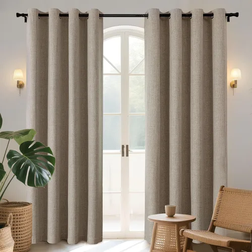 Vista 36 de Joydeco Cortinas opacas de 72 pulgadas de largo, 2 paneles burg, cortinas de oscurecimiento de habitación para dormitorio, cortinas térmicas Negro