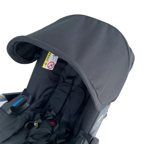 Vista 4 de Kits de cambio de cojín de asiento, ropa, sombrilla, toldo para cochecito compatible con asiento de automóvil y cochecito Doona (negro)
