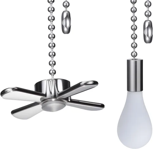 Vista 8 de SmoTecQ Extensor de cadena para ventilador de techo con bombilla decorativa de vidrio esmerilado y cable de ventilador, se adapta a todos