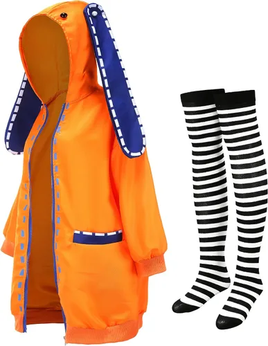 Vista 2 de Abrigo con capucha de conejo para mujer disfraz de anime para cosplay