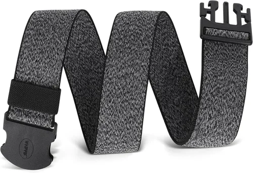 Vista 6 de WHIPPY Cinturón elástico unisex para hombre con hebilla no metálica, cinturón ajustable