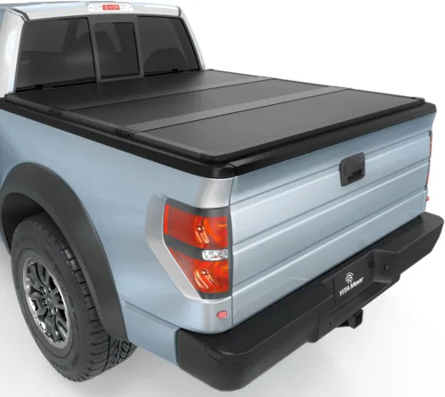 YITAMOTOR FRP - Cubierta rígida de triple pliegue para caja de camioneta Ford F150 F-150 2015-2026 5.5 pies