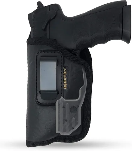 Houston Gun Holsters IWB Gun Holster – ECO Leather Concealed Carry Holster with Suede Interior – Fits Full Size Pistols Laser incl Glk 17 22 31 H&K