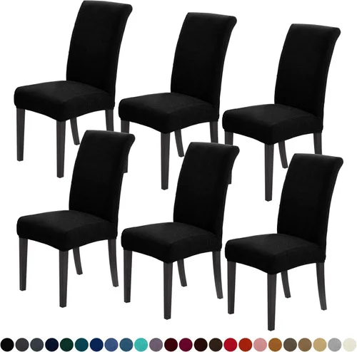 Vista 20 de Joccun - Juego de 4 fundas para sillas de comedor, fundas elásticas para sillas de comedor, fundas de asiento para sillas de comedor, funda