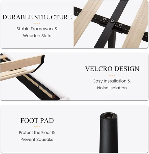 Vista 22 de SHA CERLIN Base de cama de terciopelo tamaño King con cabecera capitoné de canal vertical, plataforma tapizada con listones de madera, no necesita