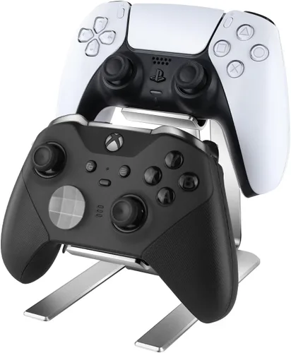 Soporte para controlador soporte universal de aluminio de 2 niveles, accesorios para decoración de escritorio de juegos de PC, regalos para