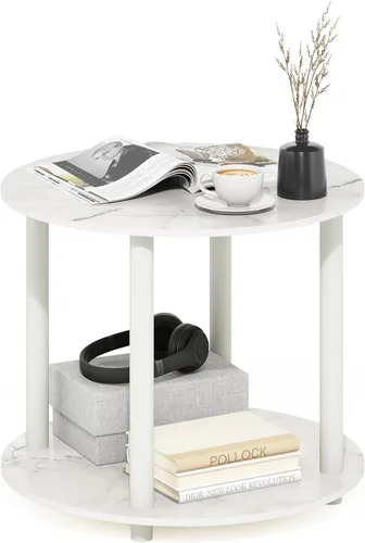 Vista 14 de Mesa de centro de diseño simple Furinno 11179GYW/BK, Madera