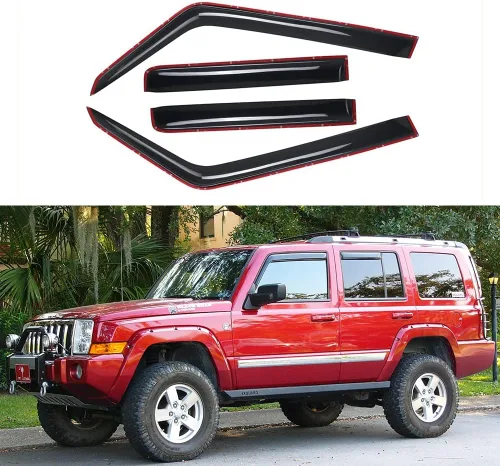 Vista 10 de 94981 - Protector de lluvia para ventana lateral, deflector de ventilación, montaje exterior, cinta inastillable, color humo oscuro, 4 piezas