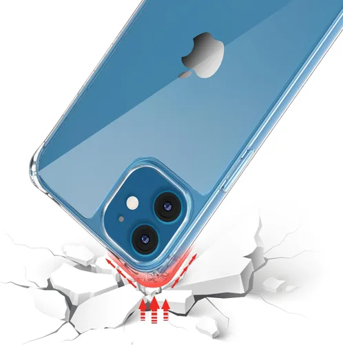 Vista 6 de ZTOFERA Funda transparente compatible con iPhone 12/iPhone 12 Pro, funda transparente con cordón ajustable, TPU suave y delgada, a prueba de golpes