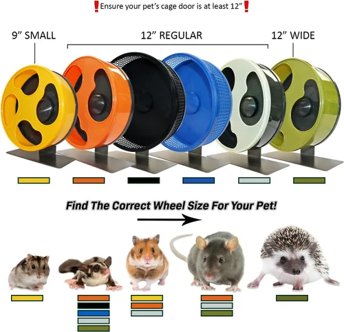 Vista 4 de Silent Runner 9 pulgadas + pista de arena + accesorio de jaula – Juego de ruedas de ejercicio para mascotas – para hámsters robo, hámsters sirios