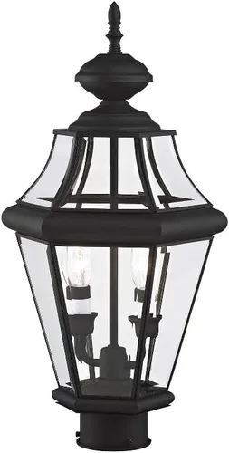 Vista 8 de Livex Lighting 2264-01 Georgetown - Cabezal de poste para exteriores con 2 luces, latón antiguo