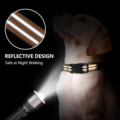 Vista 23 de Martingale - Collar para perro, collar reflectante ajustable de nailon con hebilla de liberación rápida (verde manzana, talla S)