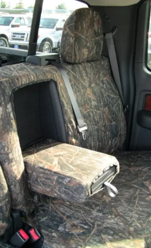 Durafit Seat Covers, Compatible con Ford F150 Lariat 2010, Platinum, King Ranch y Harley Davidson asiento trasero dividido 60/40 con reposabrazos