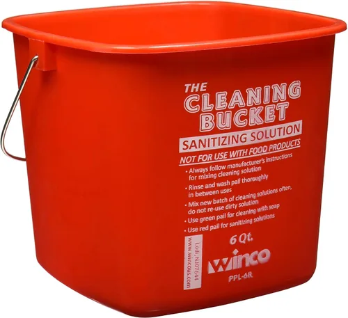 Vista 4 de Winco Cubo de limpieza de 3 cuartos de galón, solución de jabón verde