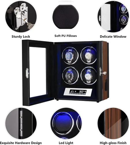 Vista 4 de Watch Winder Automatic Watches Storage Box Automatic Watches for Both Men and Womens Watches with Silent Motor.