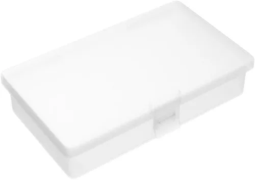 Vista 4 de Goodma 8 contenedores rectangulares vacíos de plástico transparente con tapas con bisagras para objetos pequeños y otros proyectos de manualidades