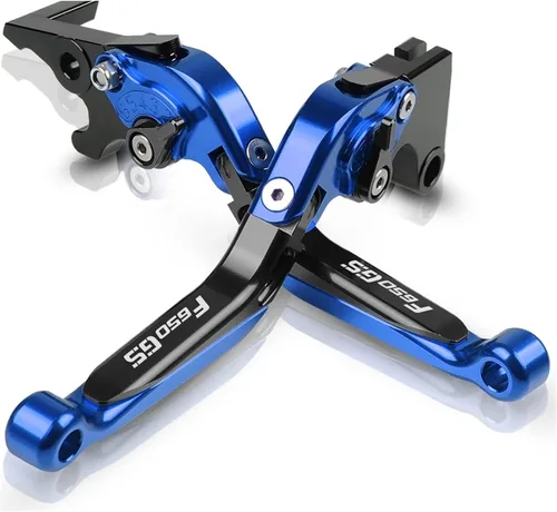 Embrague de freno para motocicleta, accesorios CNC, ajustable, plegable, extensible, con logotipo, palancas de embrague de freno para BMW F650GS Azul