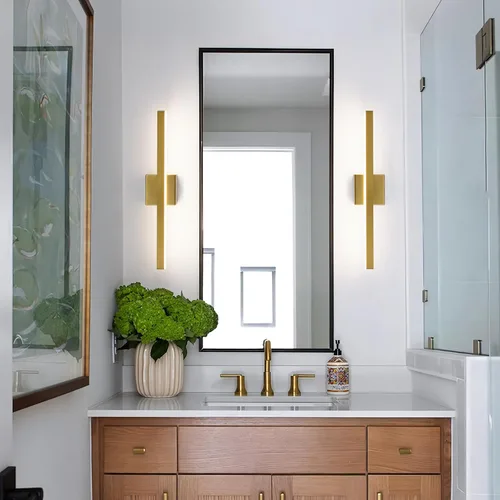 Vista 2 de KAISITE Luz Moderna de Tocador de Baño Dorada Accesorio de Luz Sobre Espejo de 61 cm Accesorio de Iluminación de Tocador Regulable LED de 5CCT