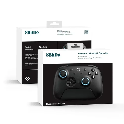 Vista 9 de 8BitDo Ultimate 2 - Controlador Bluetooth para Switch, Switch 2, PC y Windows, Controlador Switch Pro con joysticks TMR, gatillos táctiles/Hall