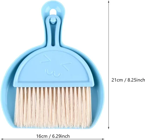 Vista 2 de NUOBESTY Juego de 3 mini cepillos y recogedores, cepillo de limpieza pequeño para mesa de teclado de computadora de escritorio