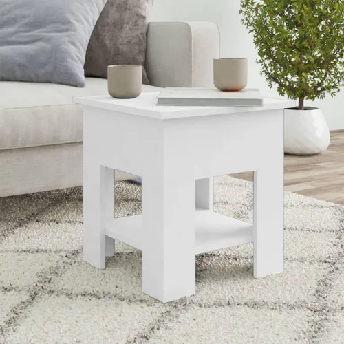 Vista 10 de Mesa de centro de roble marrón de 15.7 x 15.7 x 16.5 pulgadas, moderna de madera de ingeniería para sala de estar, comedor, mesa central para mesas