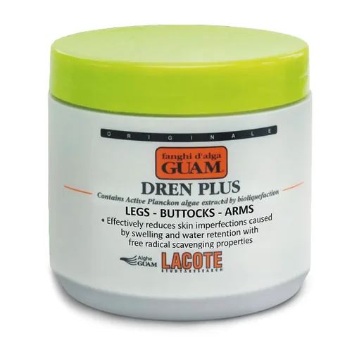 GUAM Body Wrap Dren Plus - Envolturas corporales de algas marinas para piernas pesadas - Envoltura para apretar la piel y envoltura de barro