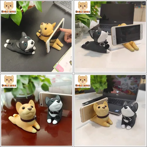 Vista 7 de QOGRISUN Lindo soporte de teléfono celular para escritorio, soporte para teléfono de perro, accesorios de escritorio de animales, ángulo ajustable