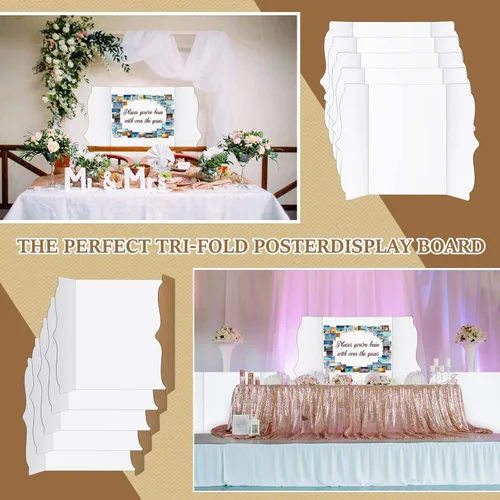 Vista 3 de Geyee 20 tableros de póster triples a granel de 36 x 48 pulgadas, resistente tablero de presentación blanco para ferias de ciencias autónomas