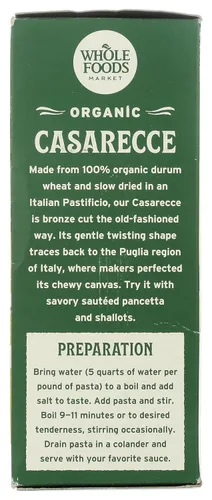 Vista 5 de Whole Foods Market, Casarecce orgánicas, 16 onzas (453 g)