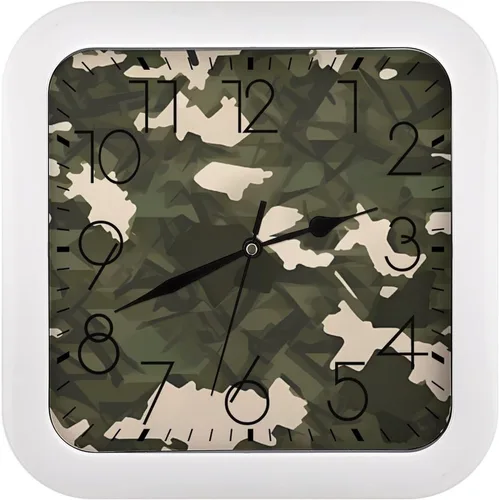 Vista 10 de 10" Square Modern Wall Clock,Animal Depiction Style Print Kitchen Clocks Wall Battery Operated,Silent Non Ticking Unique Funny Cute Wall Clock for