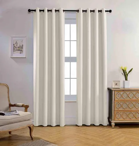 Vista 11 de Miuco paneles de cortina de oscurecimiento con arandelas, cortinas opacas con textura para salón, juego de 2