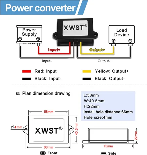 Vista 4 de DC 48V 1.5A 72W fuente de alimentación elevadora, convertidor de voltaje de 12V a 48V con regulador