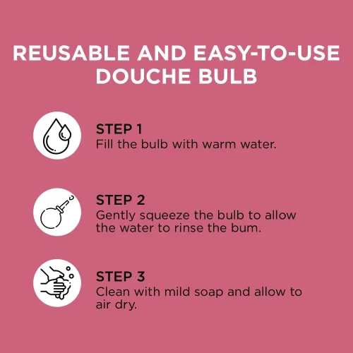 Vista 5 de Pure for Men Bum Bulb Kit de ducha anal con punta desmontable Enema reutilizable, fácil de usar y duradero Capacidad 3 oz (3.0 fl oz)