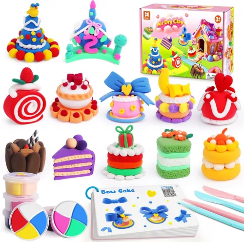 Vista 8 de Kit de arcilla de secado al aire para niños, 12 animales de arcilla para modelar con tarjetas tutoriales y video, 8 herramientas de escultura