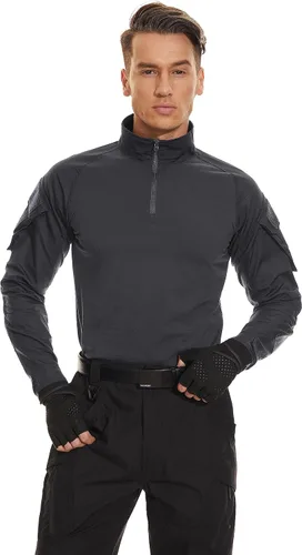 Vista 21 de TACVASEN Camisa táctica de combate de manga larga para hombre con Verde militar