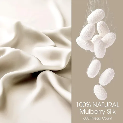 Vista 2 de Juego de 2 fundas de almohada 100 % seda para cabello y piel, tamaño estándar, seda de morera de grado 6A, seda real, suave, transpirable