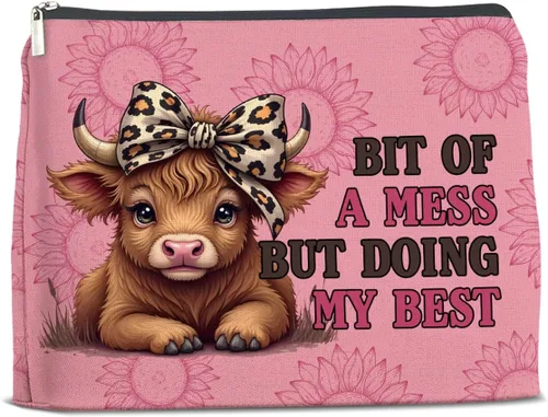 Vista 14 de Bolsa de maquillaje floral humor, regalos para mujer, A, Estampado juguetón