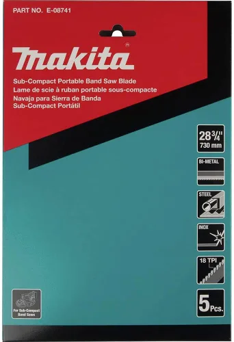 Vista 2 de Makita E-08741 28-3/4" 18 TPI Hoja de sierra de cinta portátil subcompacta bimetálica, 5/pk