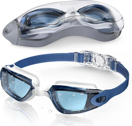 Vista 15 de Aegend Swim Goggles, Swimming Goggles No Leaking Full Protect Adult Youth Todo negro
