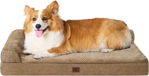 Vista 33 de EHEYCIGA Cama ortopédica para perros de tamaño mediano, cama de espuma viscoelástica para perros con funda extraíble lavable, sofá impermeable