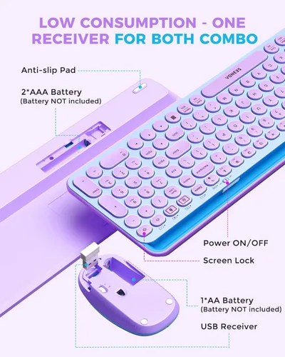 Vista 7 de seenda Teclado y mouse Bluetooth para iPad, CTU-301 conexión inalámbrica multidispositivo Bluetooth+teclado 2.4G Combo con soporte para tableta