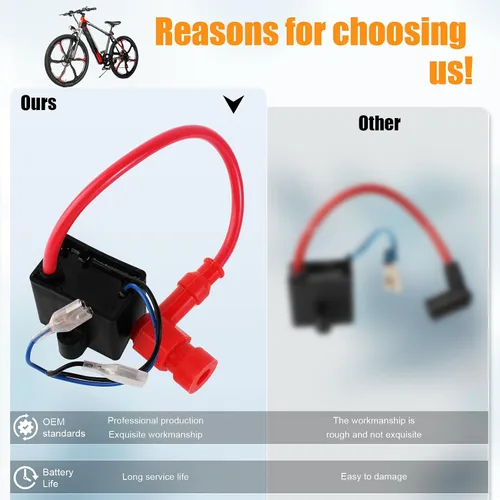 Vista 5 de Bobina de encendido CDI de alto rendimiento compatible con 49cc - 50cc 60cc 66cc 80cc motor motor de 2 tiempos bicicleta motorizada con piezas